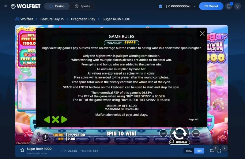 Free spins and 1000x multiplier rules