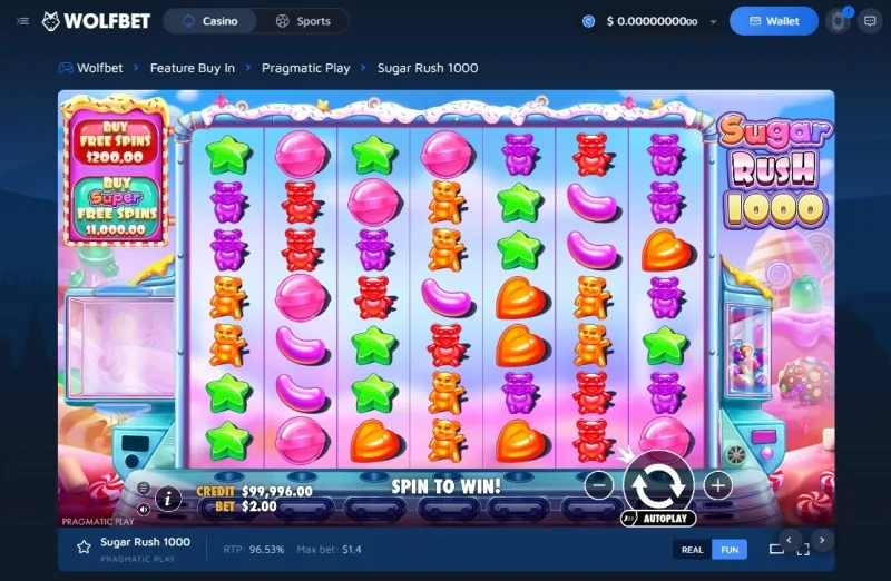 Sugar Rush 1000 base game – 7×7 grid