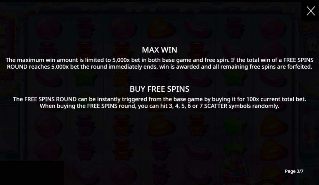 Sugar Rush slot game max win and buy free spins